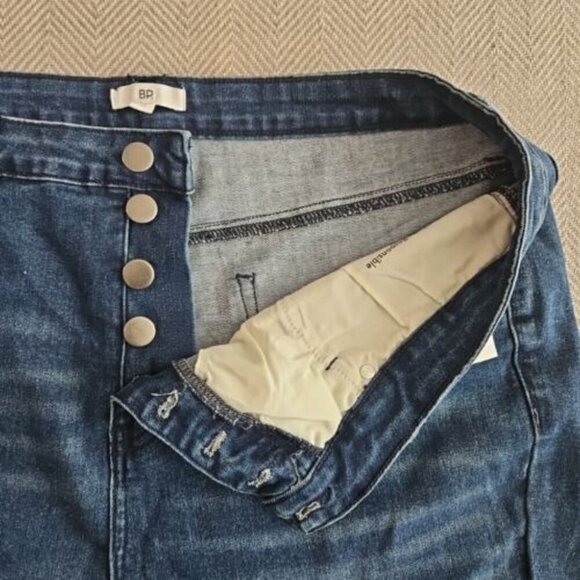 Nordstrom BP. Raw Hem Jeans Ladies Size 18 Dark Wash Button Front New With Tags - Picture 6 of 16